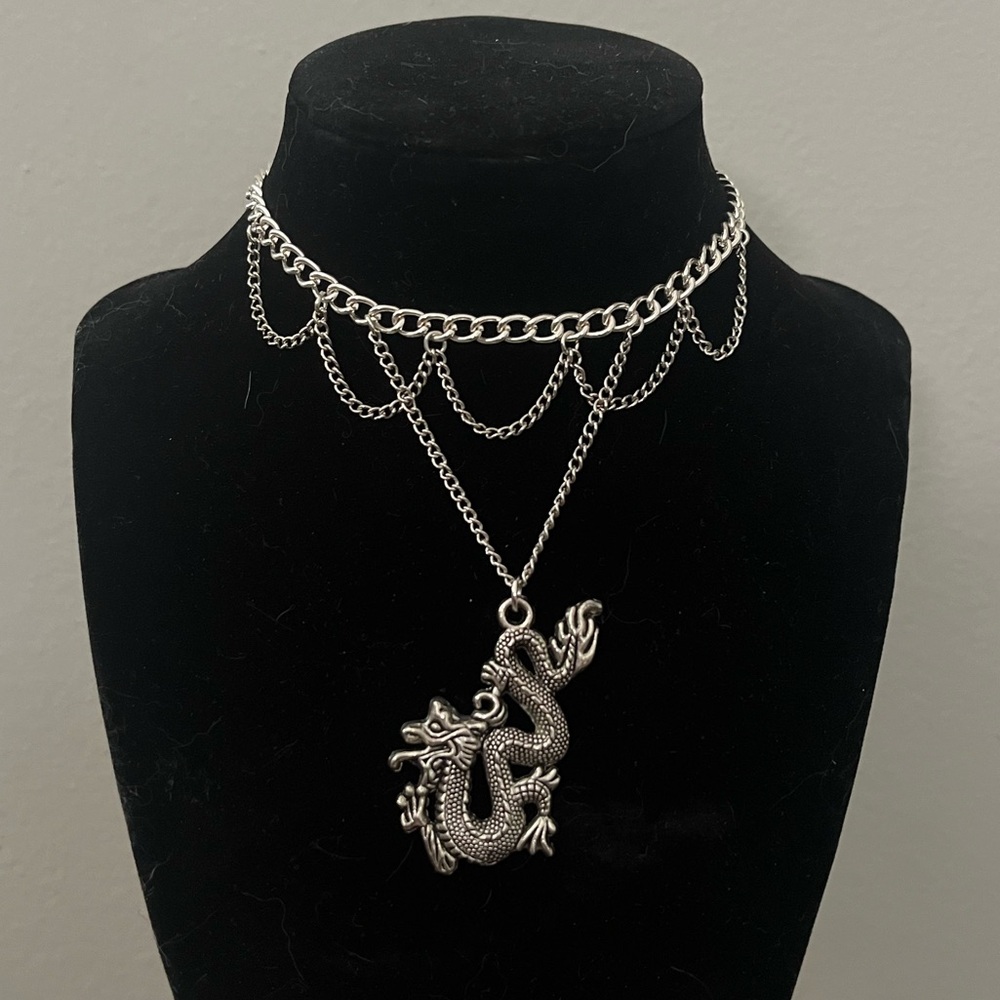 Silver Dragon Choker